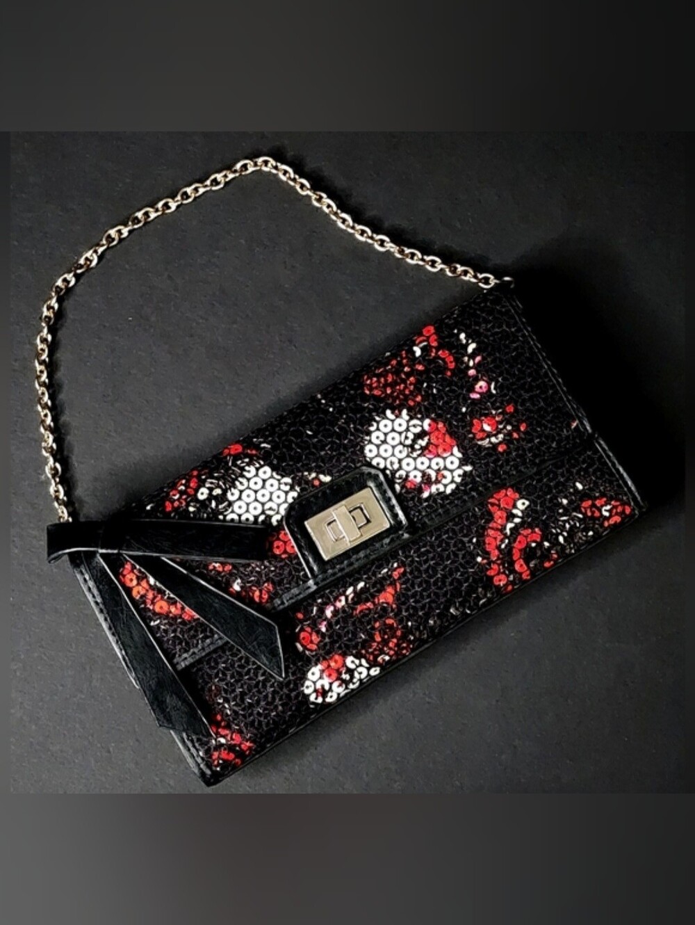 Iron Fist Parting Kiss Skull Sequin Clutch Bag Goth Emo Y2K Alt NIP